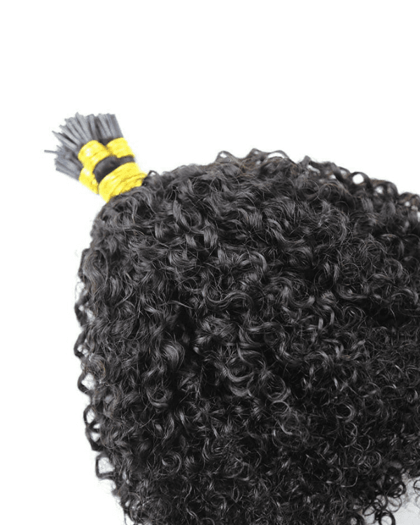 Raw Indian Temple Hair I-Tip Kinky Curly | 100% Virgin Indian Hair  | 100g– Bella Hararo