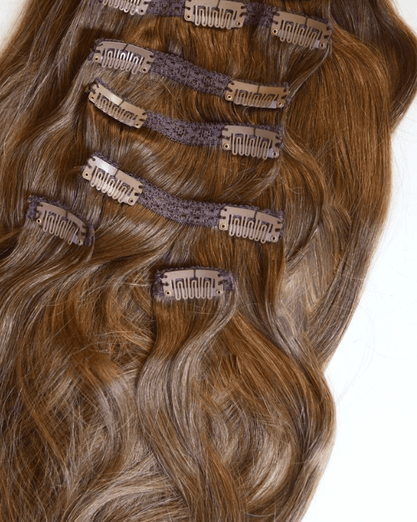 Indian Remy Hair 5 PCS Set Premium Natural Wavy Clip-In Hair Extensions | Single Drawn  | 100% Virgin Indian Hair | 100g – Bella Hararo