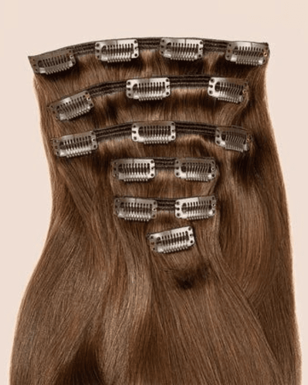 Indian Remy Hair 6 PCS Set Premium Straight Clip-In Hair Extensions | Double Drawn | 100% Virgin Indian Hair | 100g – Bella Hararo