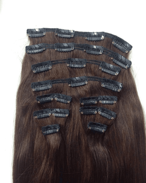 Indian Remy Hair 10 PCS Set Premium Natural Wavy Clip-In Hair Extensions | Double Drawn | 100% Virgin Indian Hair | 100g – Bella Hararo