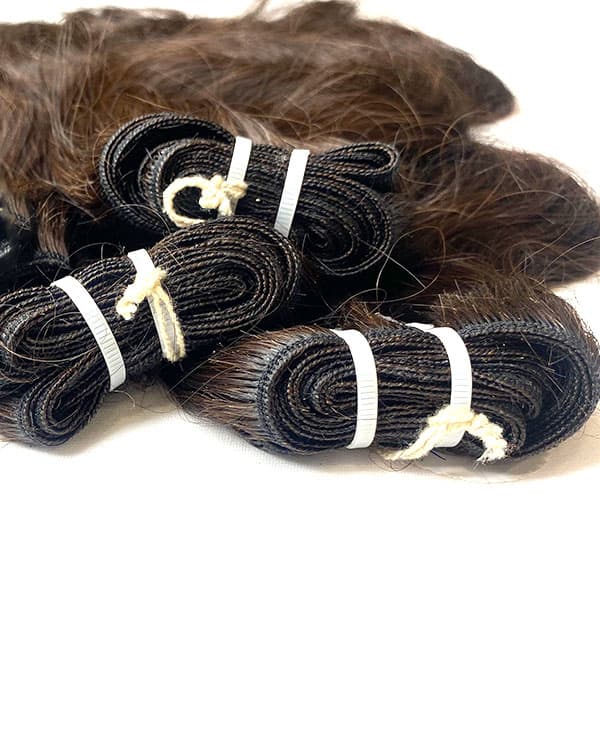 Premium Raw Indian Temple Wefted Hair –Natural Wavy | 100% Original | 100g– Bella Hararo