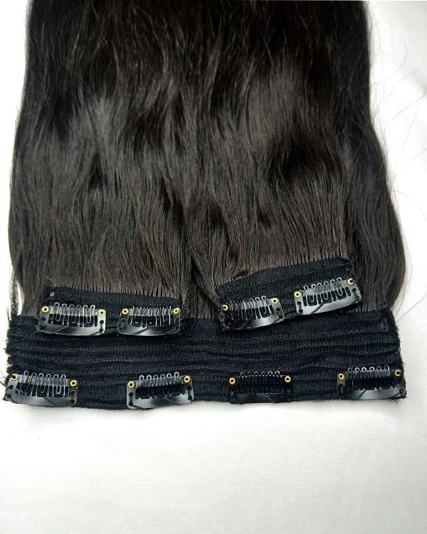3 PCS Set Premium Straight Clip-In Hair Extensions| 100% Virgin Indian Hair | 100g– Bella Hararo