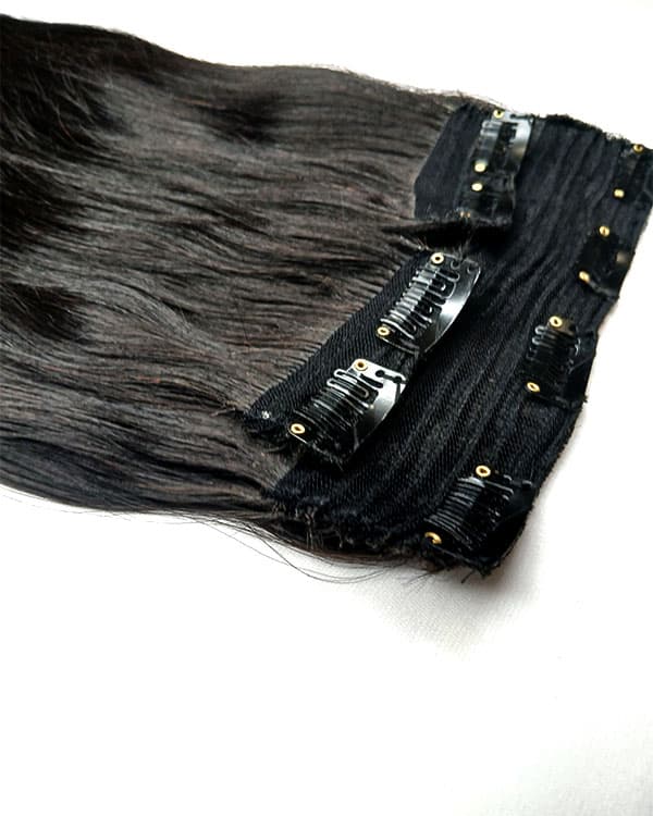 Indian Remy Hair 3 PCS Set Premium Straight Clip-In Hair Extensions | Single Drawn  | 100% Virgin Indian Hair | 100g – Bella Hararo